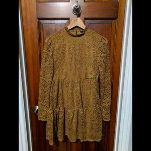 NWT Forever 21 mustard lace dress
